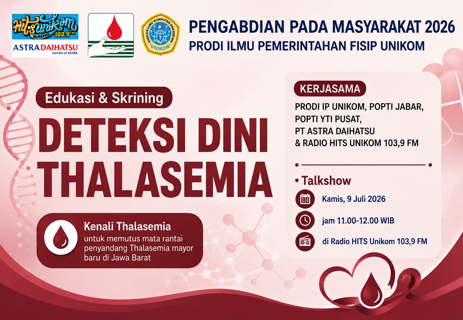Program Studi Ilmu Pemerintahan melaksanakan Pengabdian kepada Masyarakat (PkM) tentang Thalasemia.